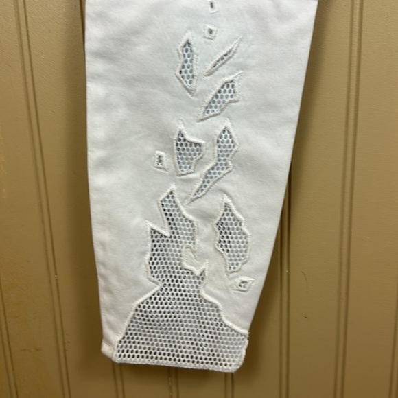 Elie Tahari Mona White Embellished Skinny Jeans Size 25 - Picture 5 of 6